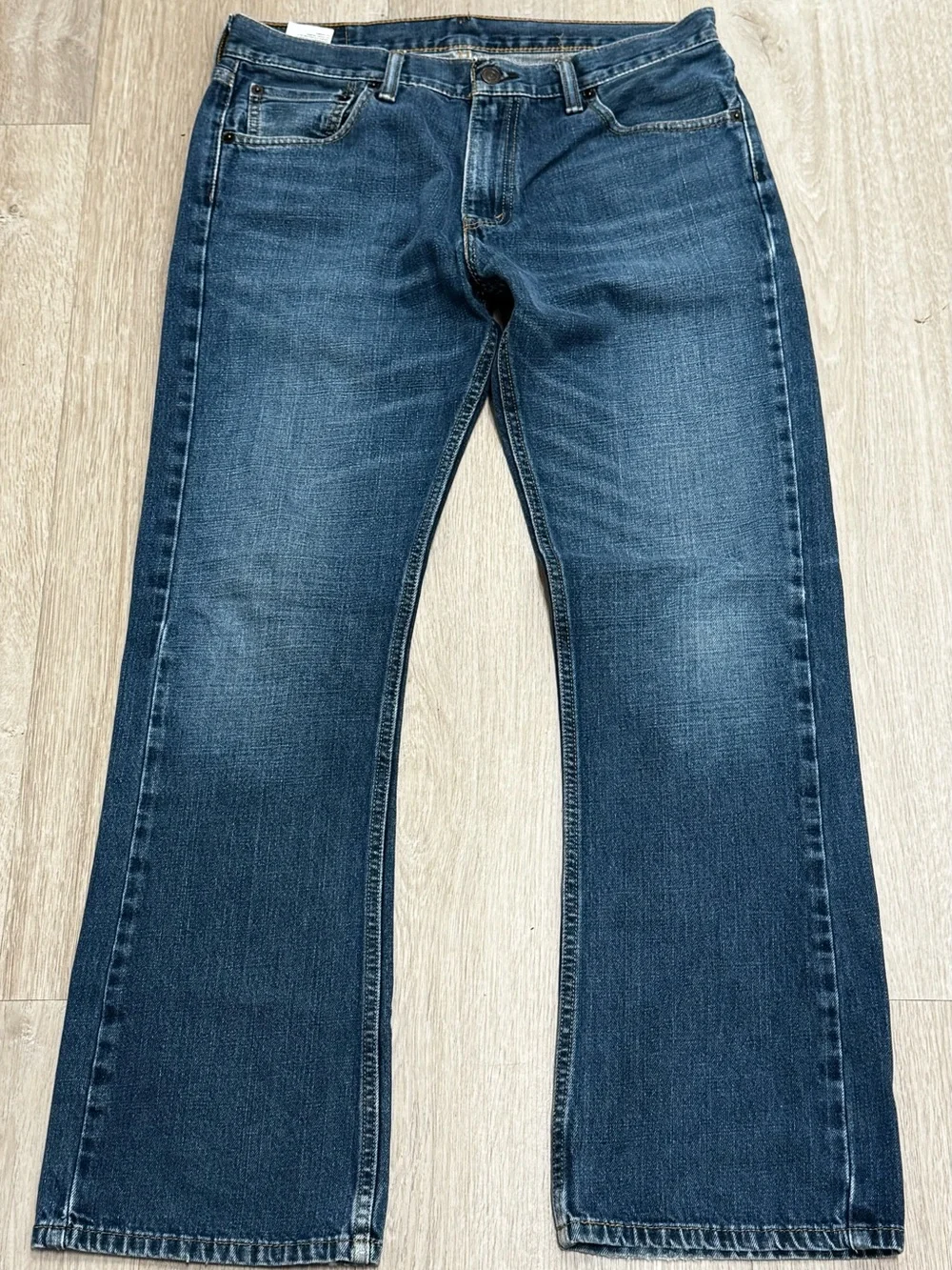 Levis 527 Jeans Mens 33x32 Blue Slim Bootcut Dark Wash Denim Western R TAB Fade